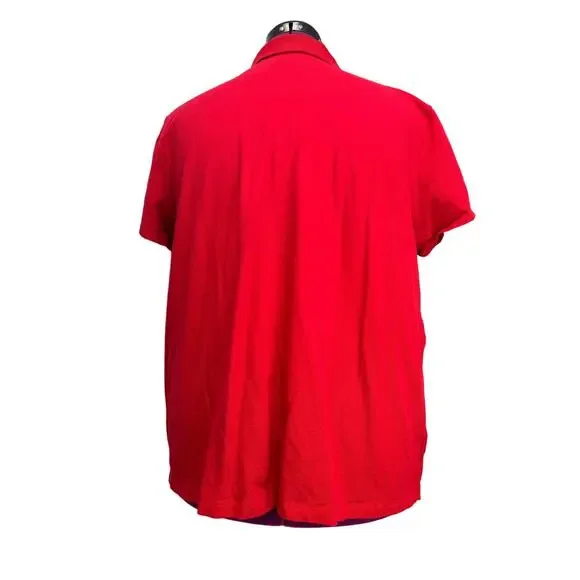 Hand Printed Upcycled Womens 3X Dragonfly Cotton Blend Collared Polo Shirt - Picture 4 of 5